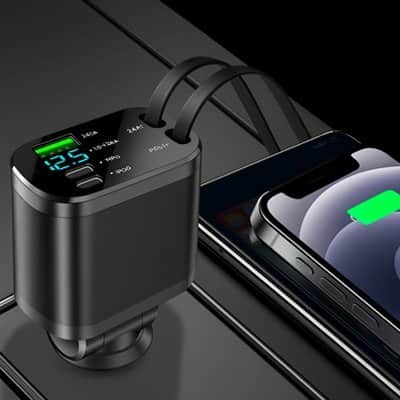 Chargeur allume cigare | fils rétratable - Fallaitipenser auto accessoires