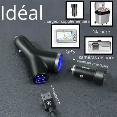 chargeur allume cigare/y double usb une prise cigare™ - Fallaitipenser auto accessoires